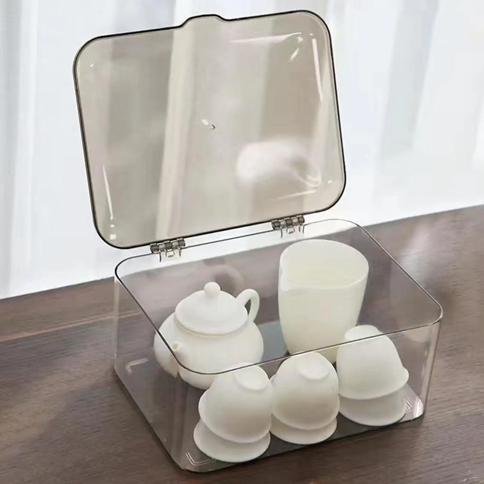 Tea Set Storage Box with Lids Tea Milk Bags Storage Holder Container Desktop Organizer for Bathroom Dining Room Kitchen Desk