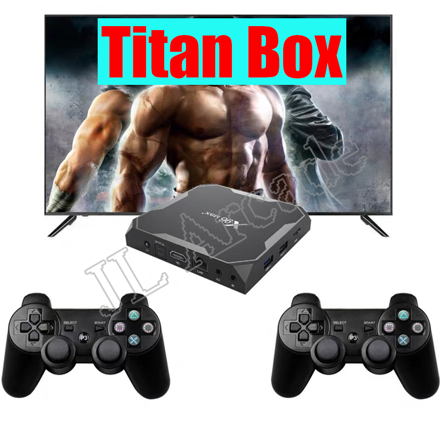 Супер консоль X96 Max + Ретро видеоигра Titan Box с несколькими играми для  PSP/PS1/N64/DC HD Wi-Fi ТВ приставка с 2 беспроводными контроллерами