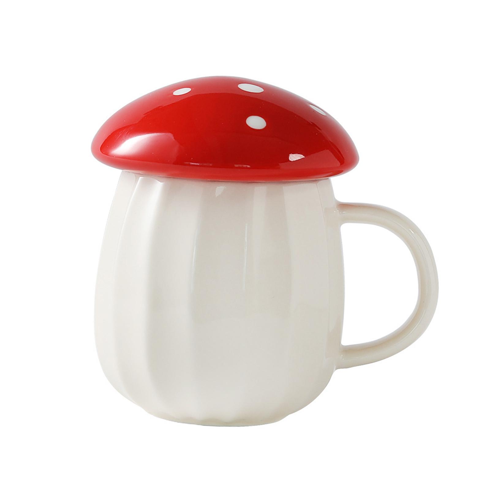 Cute Mushroom Cup Mug Gift Water Bottle Ceramic Cup Thickened Handle Drinkware for Tea Milk Orange Juice Office Household