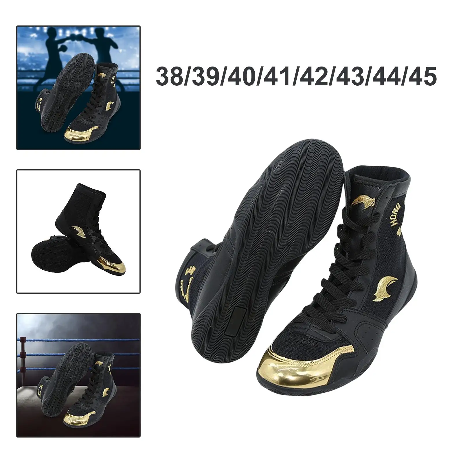 Boxing Shoes Wrestling Boots Unisex Breathable Trainers Fight Footwear MMA Fighting Taekwondo Equipment Accessories