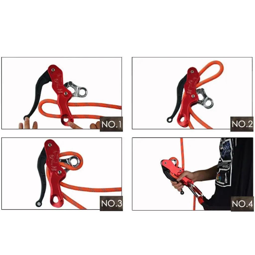 Rock Climbing Self-Braking Stop Descender Rappelling  Belay -12mm Rope  Equipment Hand Controls Designed - CE Certification