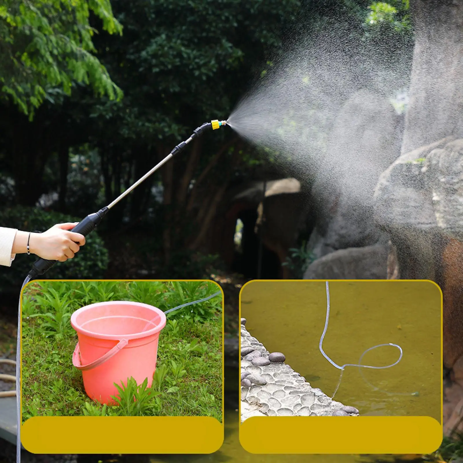 Portable Garden Sprayer Wand Garden Water Jet for Pets Shower Gardening Watering