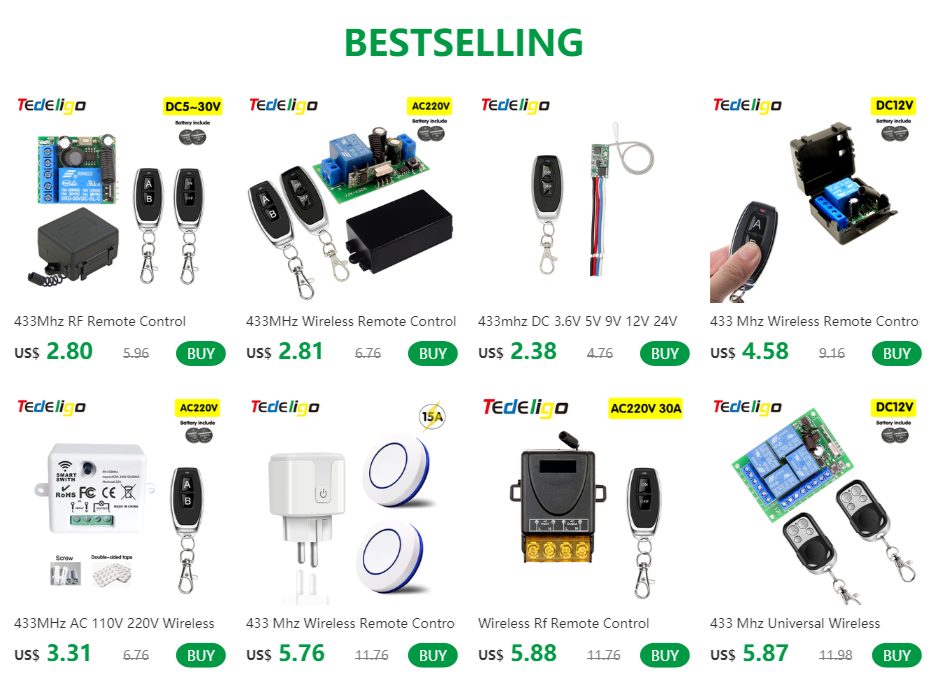 de luz 433mhz controle remoto sem fio