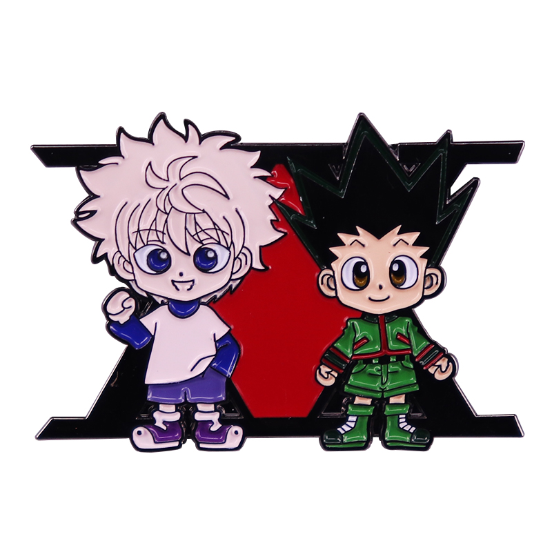 Hunter X Hunter Killua und Gon Emaille Pin Brosche Cartoon Abzeichen Freund Geschenk Zubehör – Detail 1
