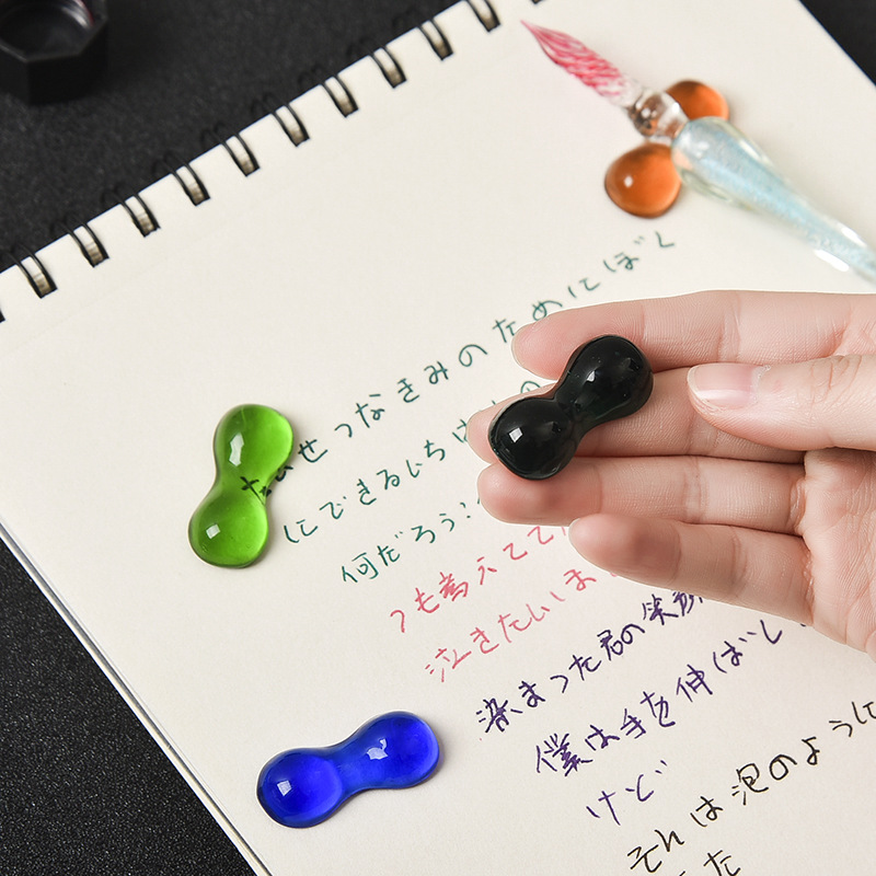 Description Picture 3 of itemJapanese Style Chopstick Holder Pen Holder Colorful Glass Spoon Fork Chopsticks Rest Rack for DIY Home Dining Table Decor