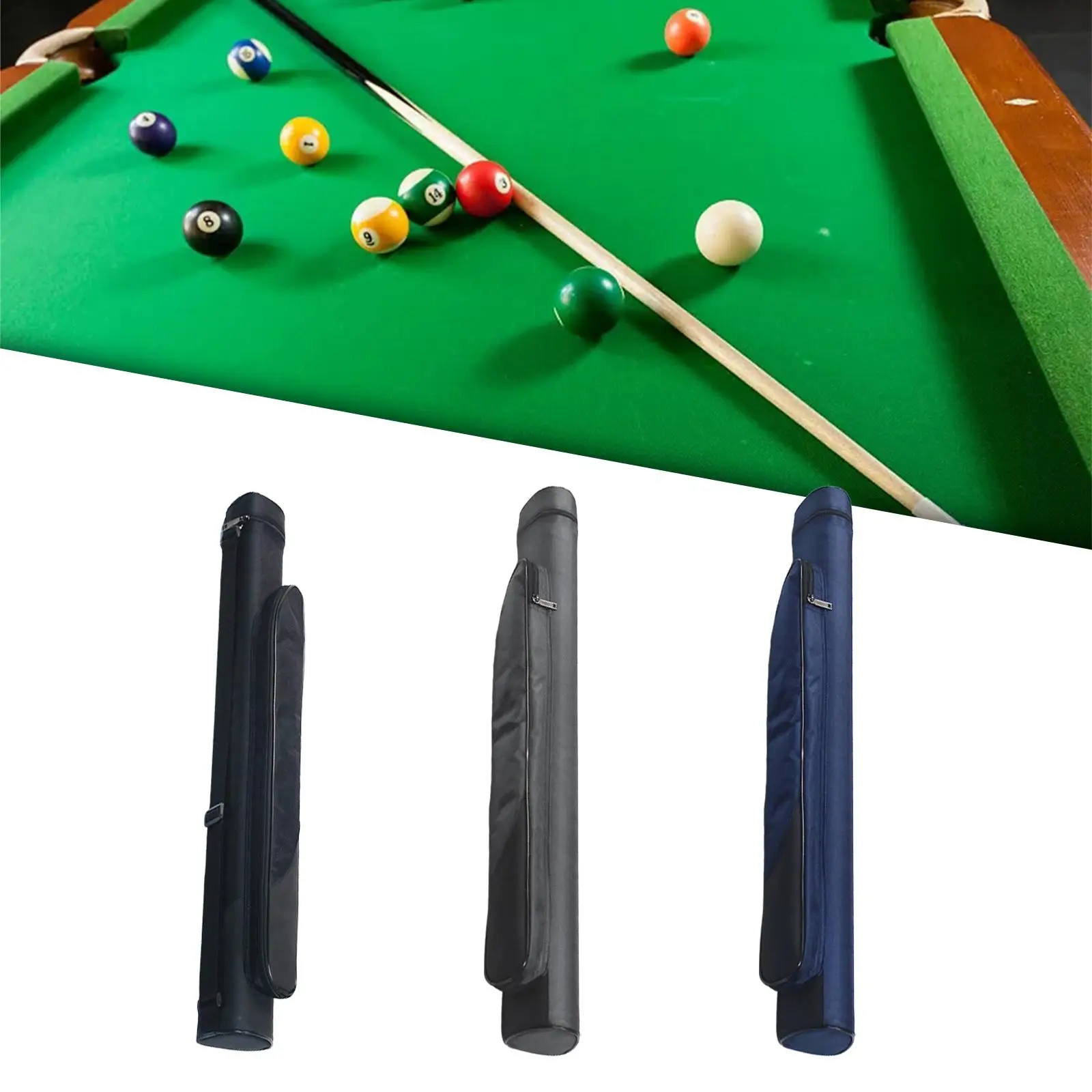 Billiard Pool Cue Carrying Bag Pool Cue of Case with Side Pockets Container