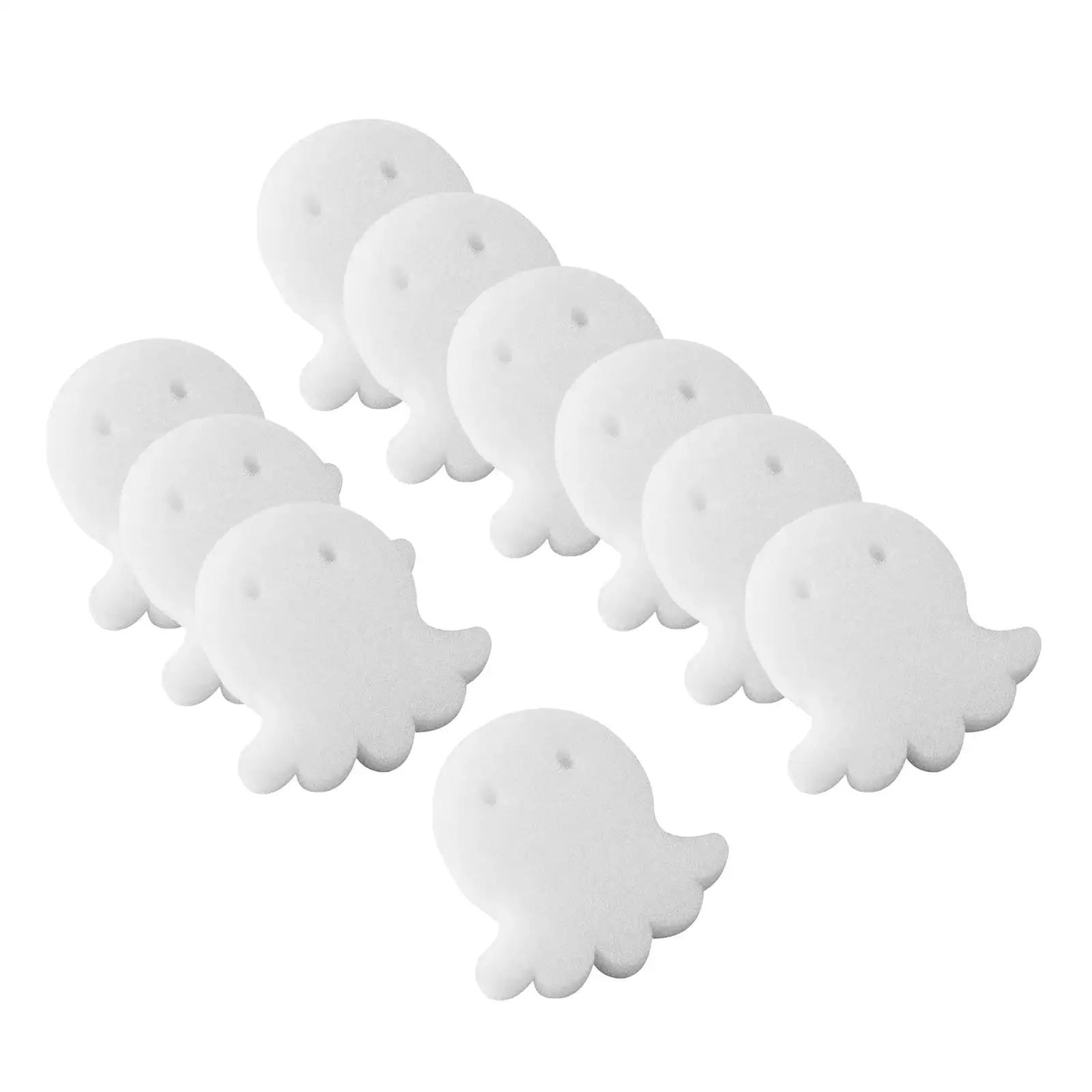 10 Pieces Oil Absorbing Scum Sponge Reusable Cartoon Octopus Filter Sponge Floating Sponges for Swimming Pool SPA Bathtub White