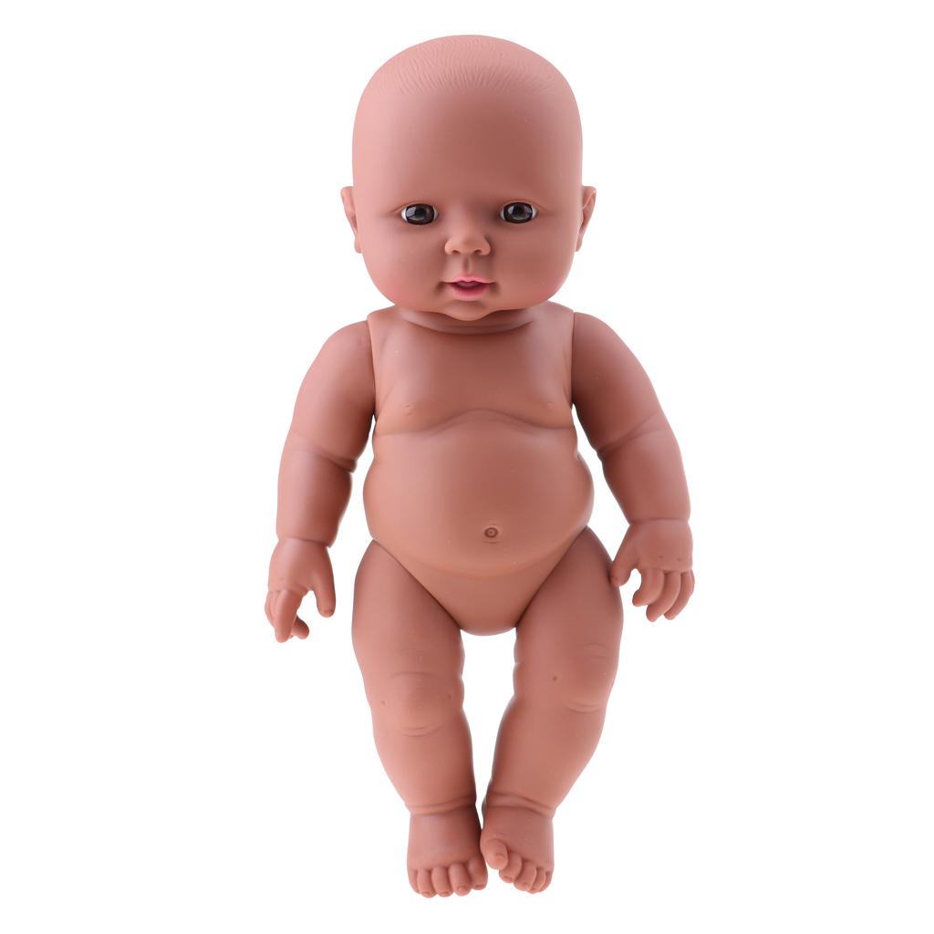 30cm Vinyl Silicone Newborn Reborn Baby Girl Doll Kids Appease Reborn Toy Toddler Bath Play Black Skin