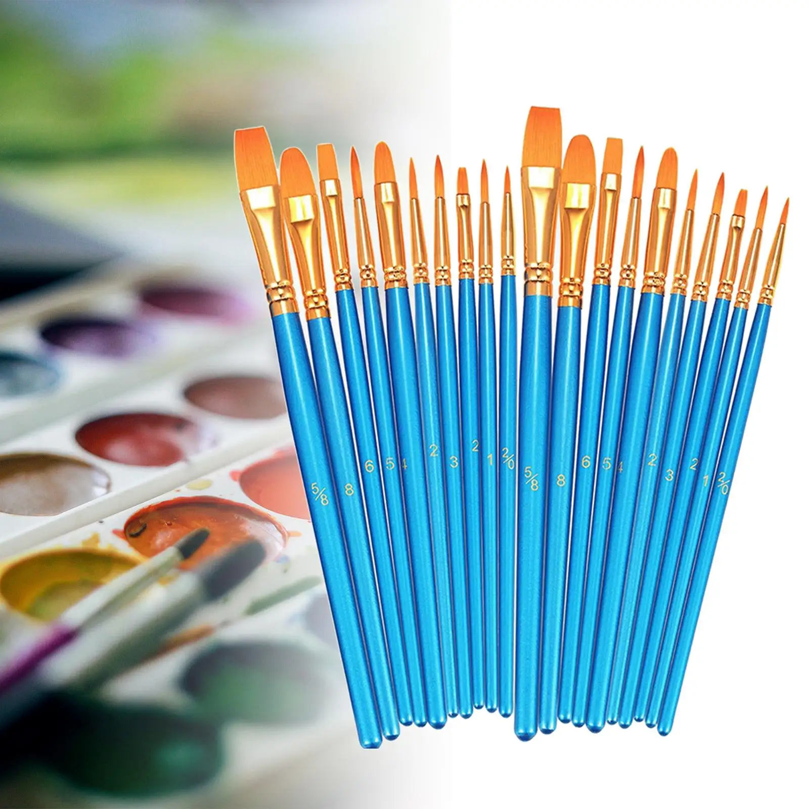 20x Paint Brush Set Gift for Artists Amateurs Portable Drawing Art Supplies for Gouache Miniature Detailing Oil Acrylic Painting