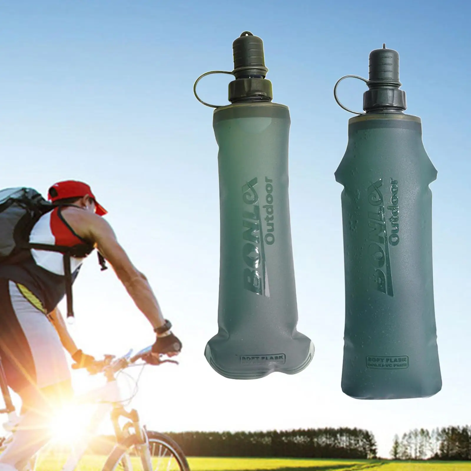 Soft Flasks Collapsible Water Bottles Durable TPU Soft Folding Water Bottles for Fitness Hydration Pack Outdoor Gym Hiking