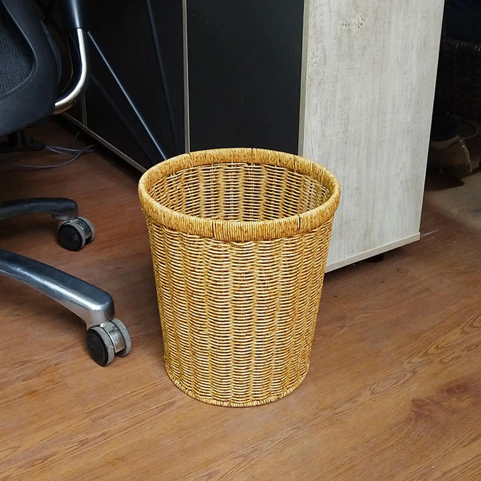 Imitation Rattan Basket Laundry Basket Sundries Storage Basket Sundries Garbage Can for Laundry Room Nursery Dorm Bathroom