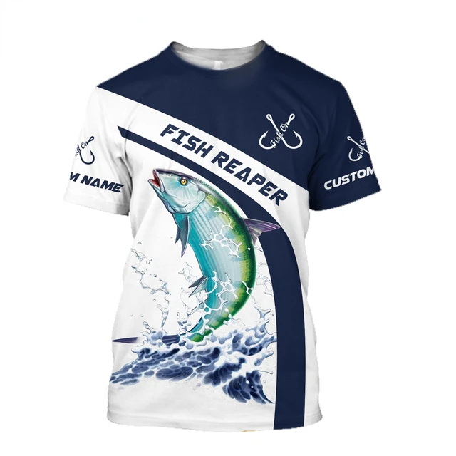 Men's 3d Print Fishing T-shirt, Custom Fishing T-shirt