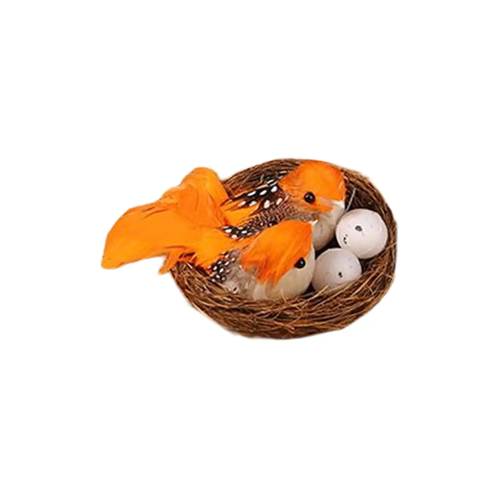 Artificial Easter Birds Nest with Eggs Handmade for Lawn Home Decoration