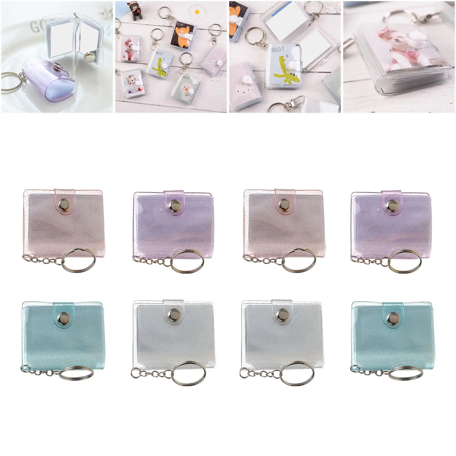 Mini  Album Keychain Binder, Picture storage cards  Hanging Sleeve Business   Notebook Organizer for Birthday