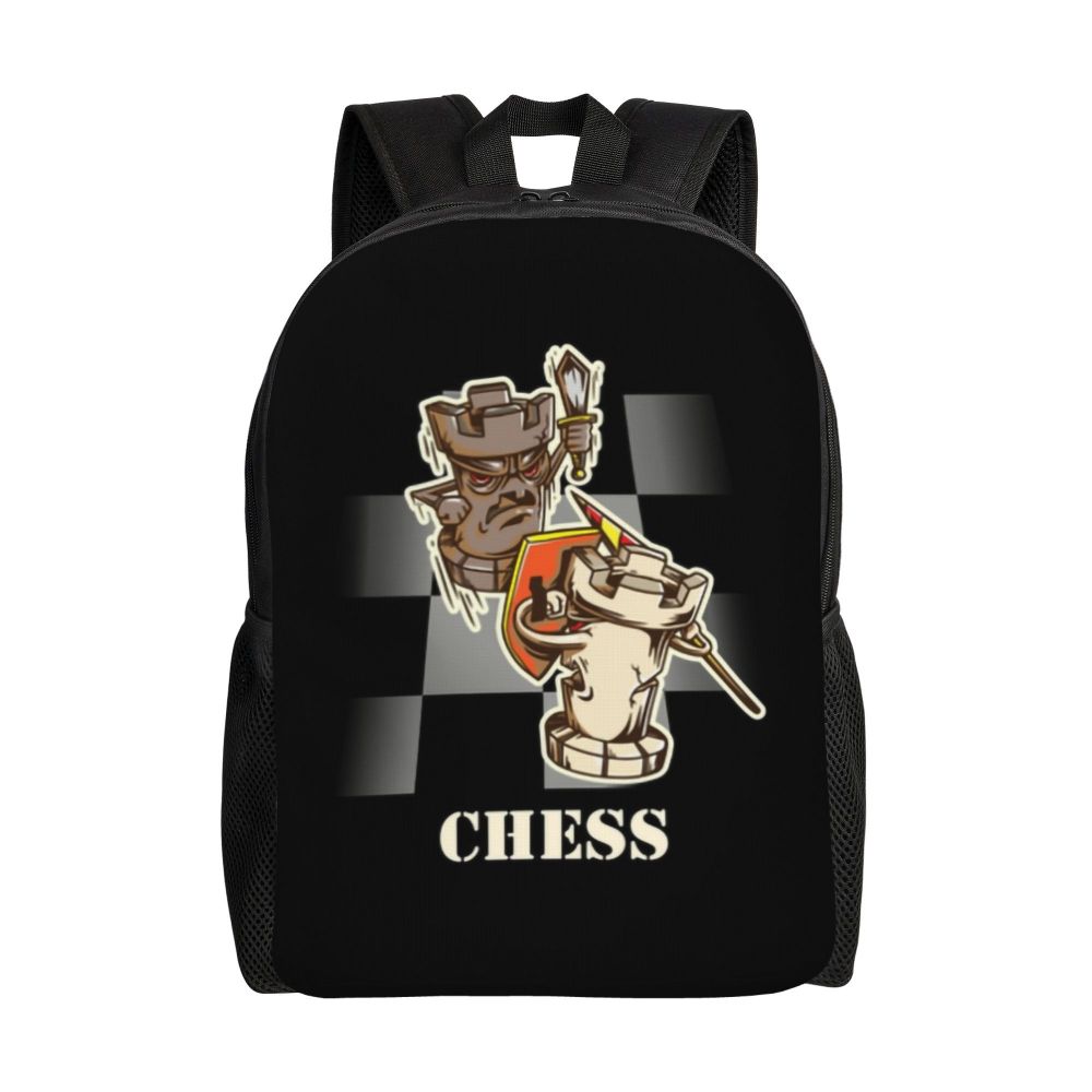 Chessboard Game Bolsas para homens e mulheres, Casual Bookbag, moda