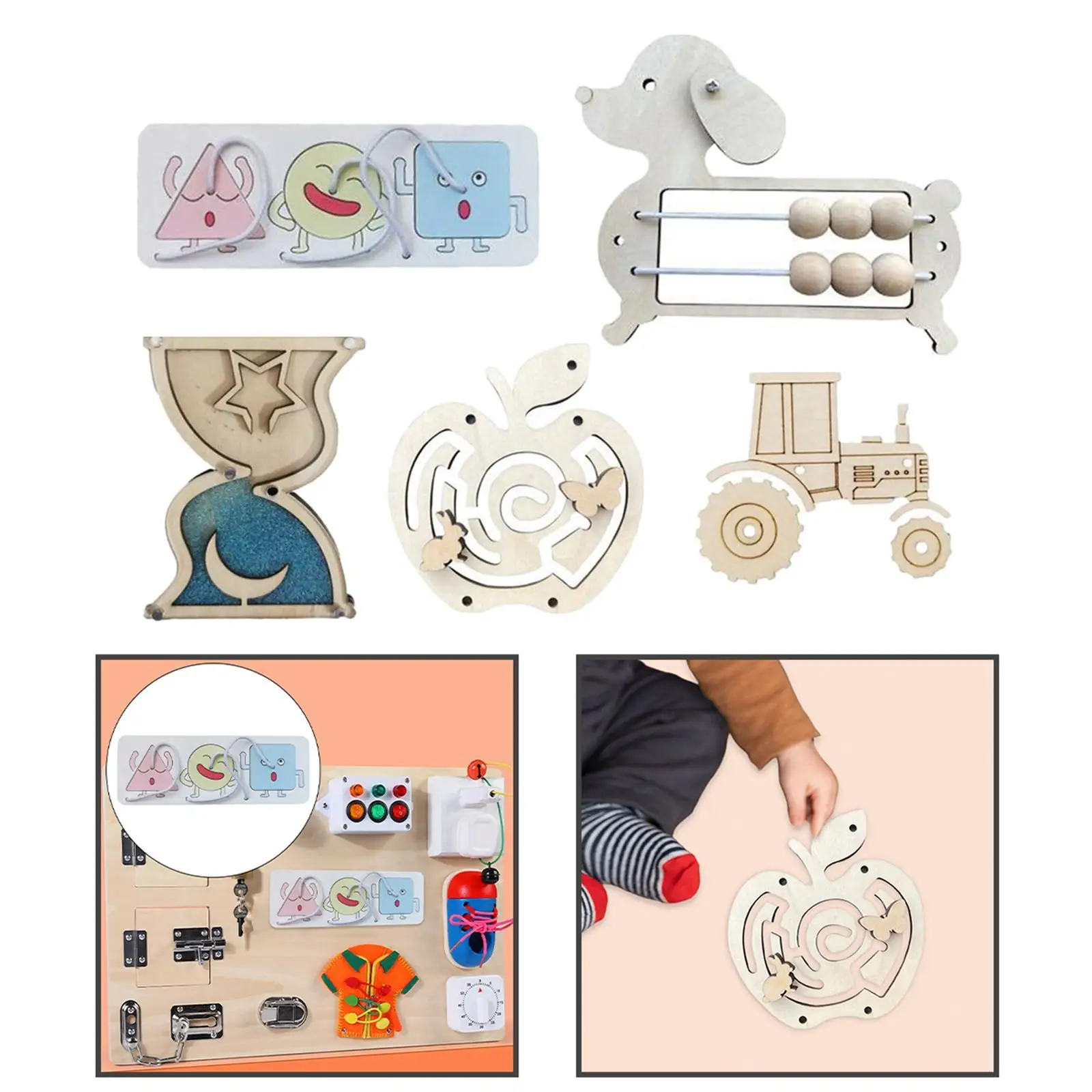 Sensory Board Accessories Cognition Toy Game for Kids Birthday Gift