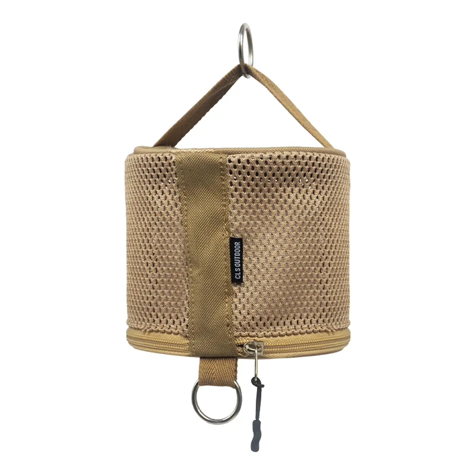 Outdoor Toilet Paper Holder Wipe Dispenser with Metal Rings Portable Hanging Paper Roll Holder Tissue Dispenser for Hiking Tent