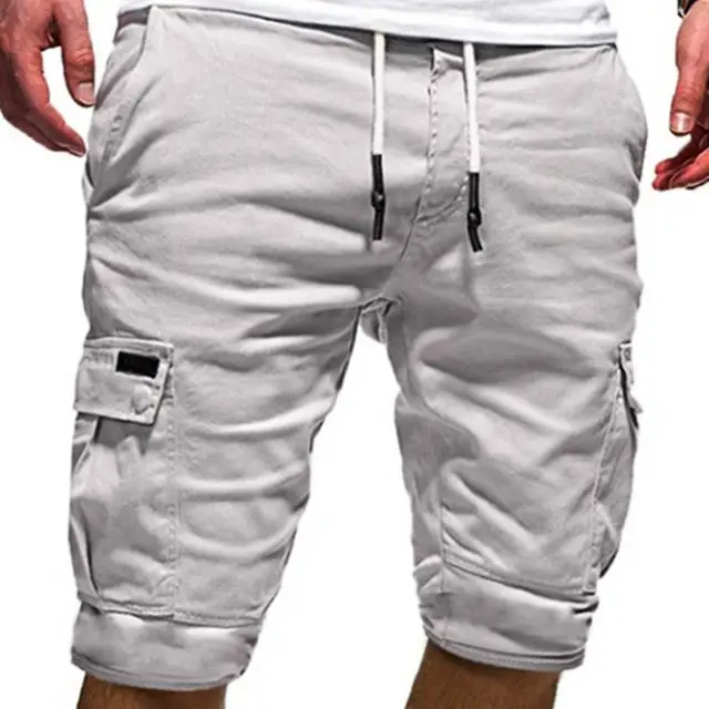 Pantalones de carga para hombre pantalones cortos sueltos ajuste cómodo  hombre ocio bolsillo de verano 🙂