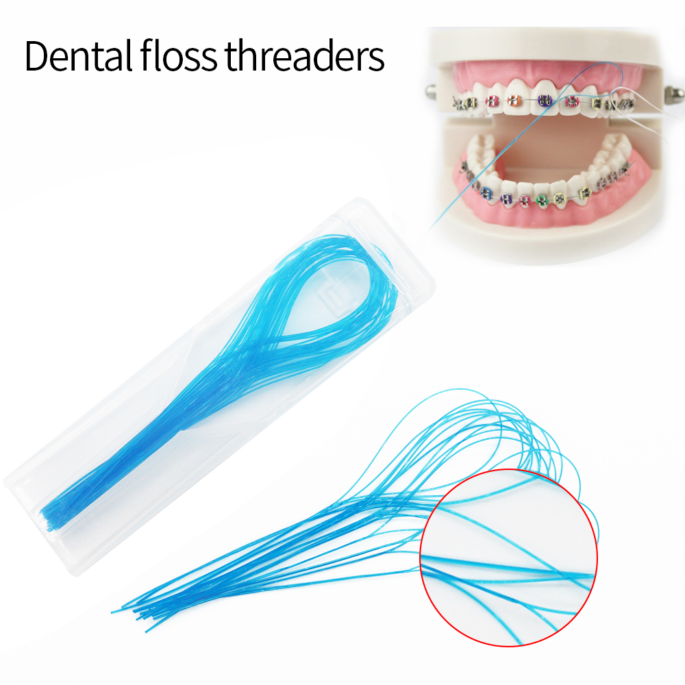 Best of 35Pcs / Set Dental Floss Threaders Needle Tooth Brackets Wire Holders Between Orthodontic Bridges Traction Braces Blue Color Reviews & Tips