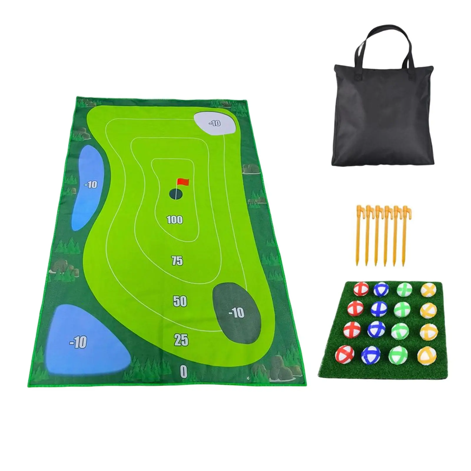 Casual Golf Game Set with Balls Hitting Mat Golf Putting Golf Training Equipment