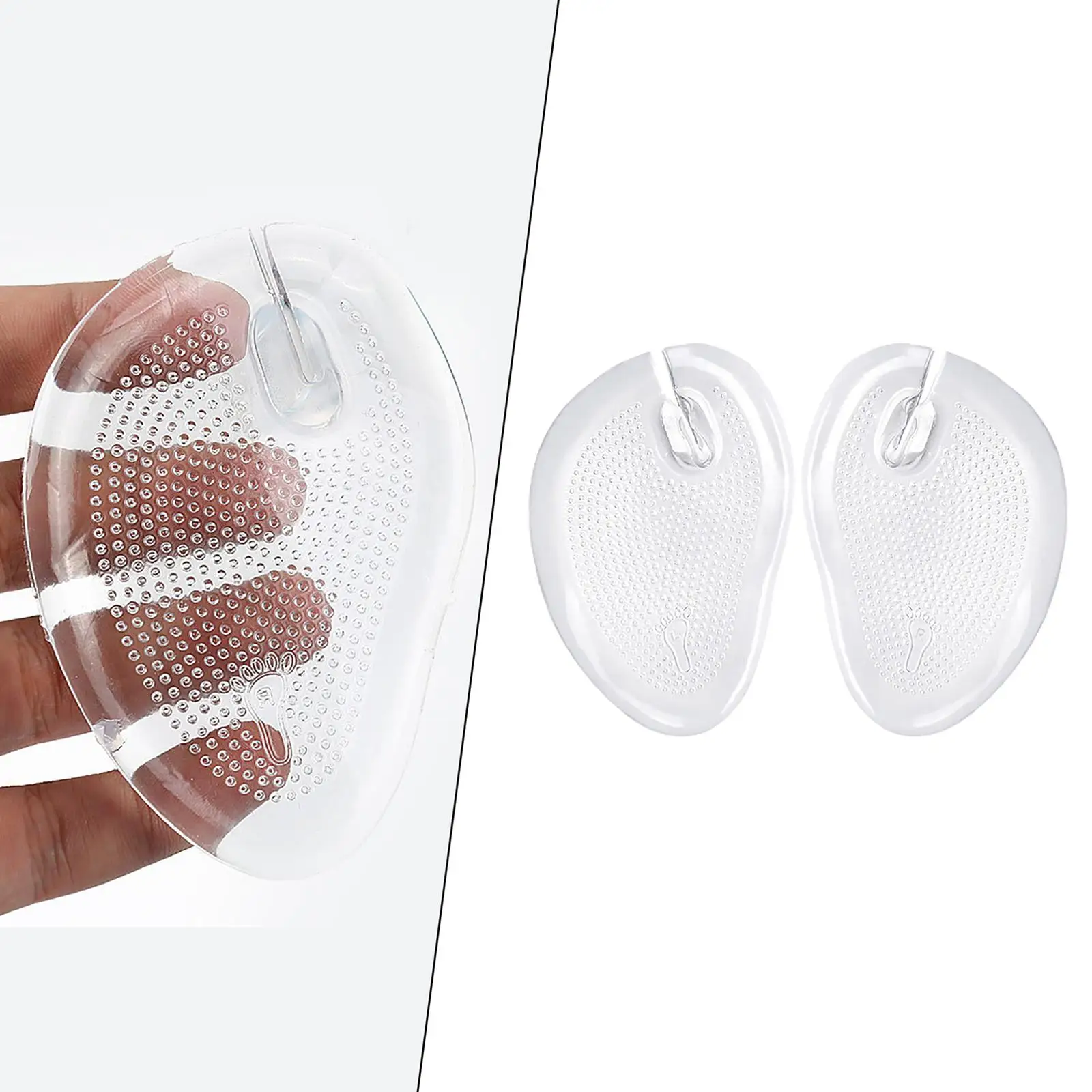 2Pcs Transparent Self Adhesive Gel Forefoot Cushions Flip Flops Anti Slip Shoe Pad Soft Forefoot Toe Separator for Sandals
