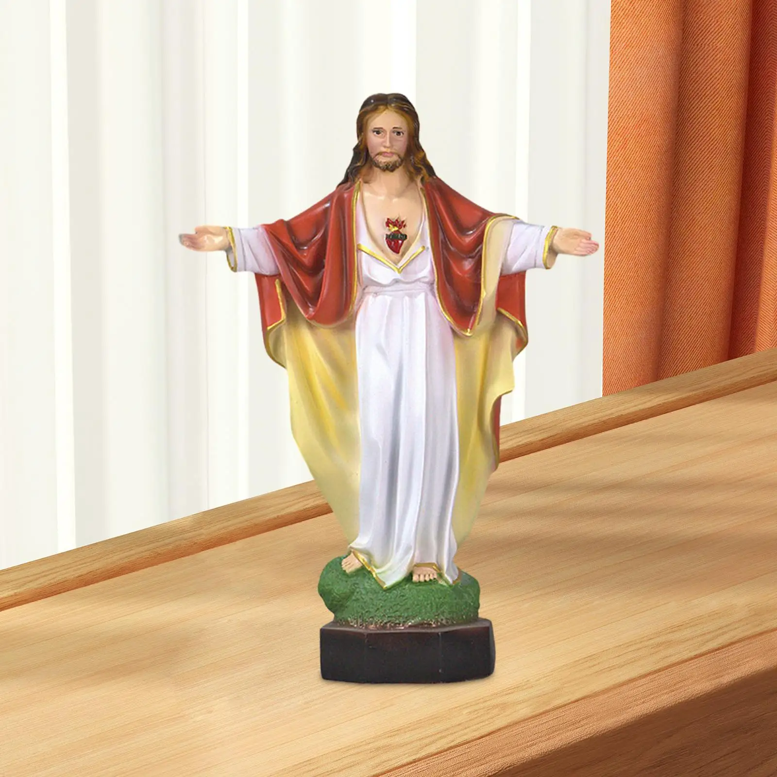 Jesus Resin Figures Painted Collections 30cm Religious Gifts Savior Figurine for Home Office Cabinet Church Shelf Holiday Decor