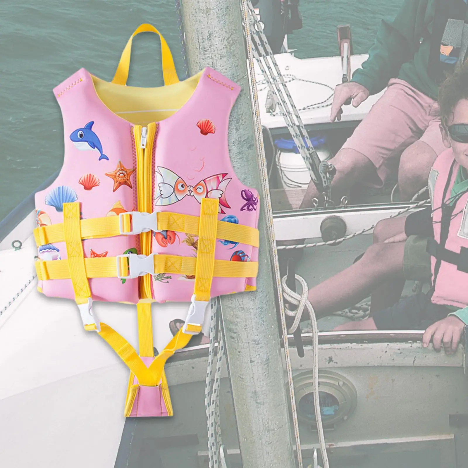 Kids Swim Vest  with Crotch Straps Unisex Children Water Float