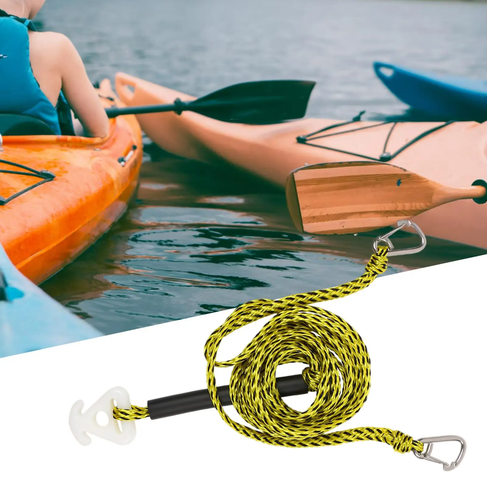 Pulley Tow Harness Watersports Rope 17ft Waakeboarding Tubing Wake Boarding Water Ski Waterskiing Tow Harness Quick Connector