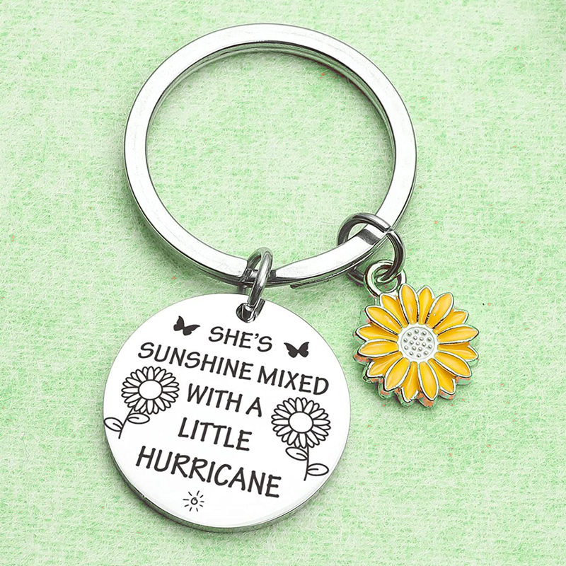 Sonnenblumen liebhaber Schmuck Hurrikan Geschenk Sonne Charme Schlüssel bund Hurrikan Schmuck Sonnenschein Schlüssel bund inspirierende Sonnenschein Schmuck – Detail 5