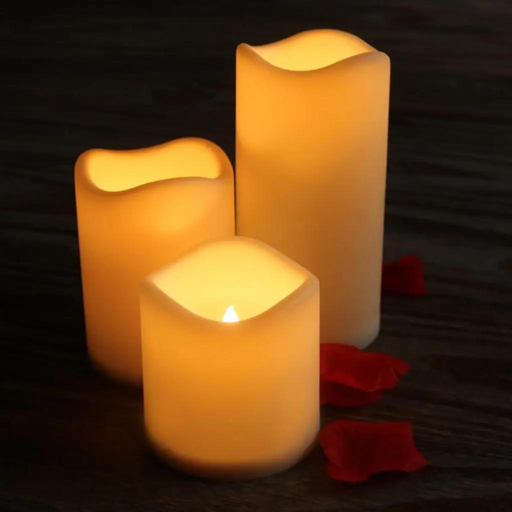 3pcs LED candles for warm white decoration for home wedding reception Flickering