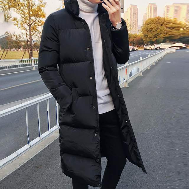 Luxury Winter Mens Jackets Hooded Thicken Plus Long Parkas Padded