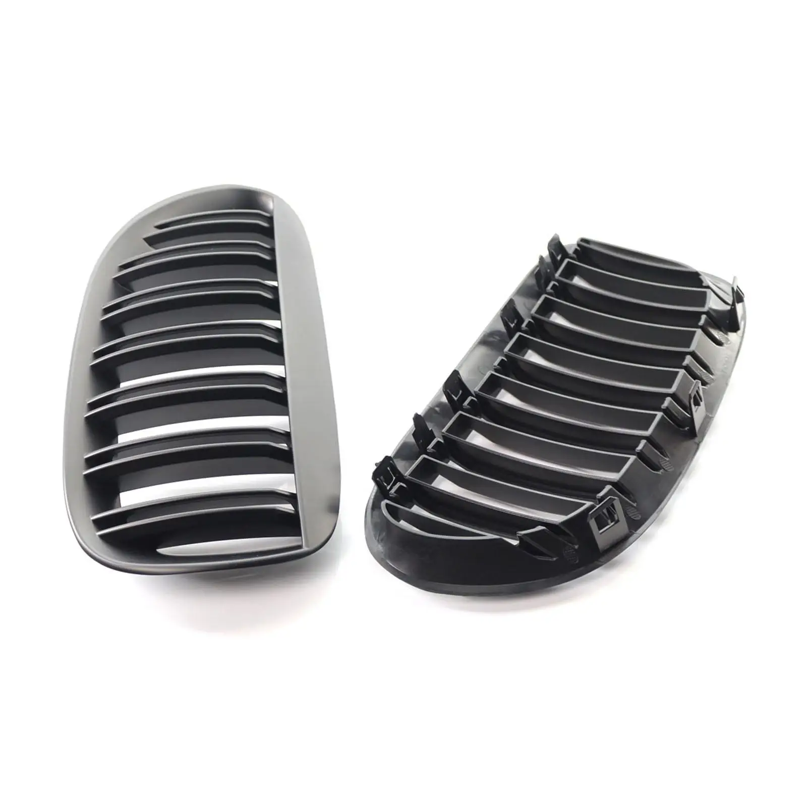 2Pcs Black Double Line Front Grille Mesh Grill for BMW E63 Easy Install