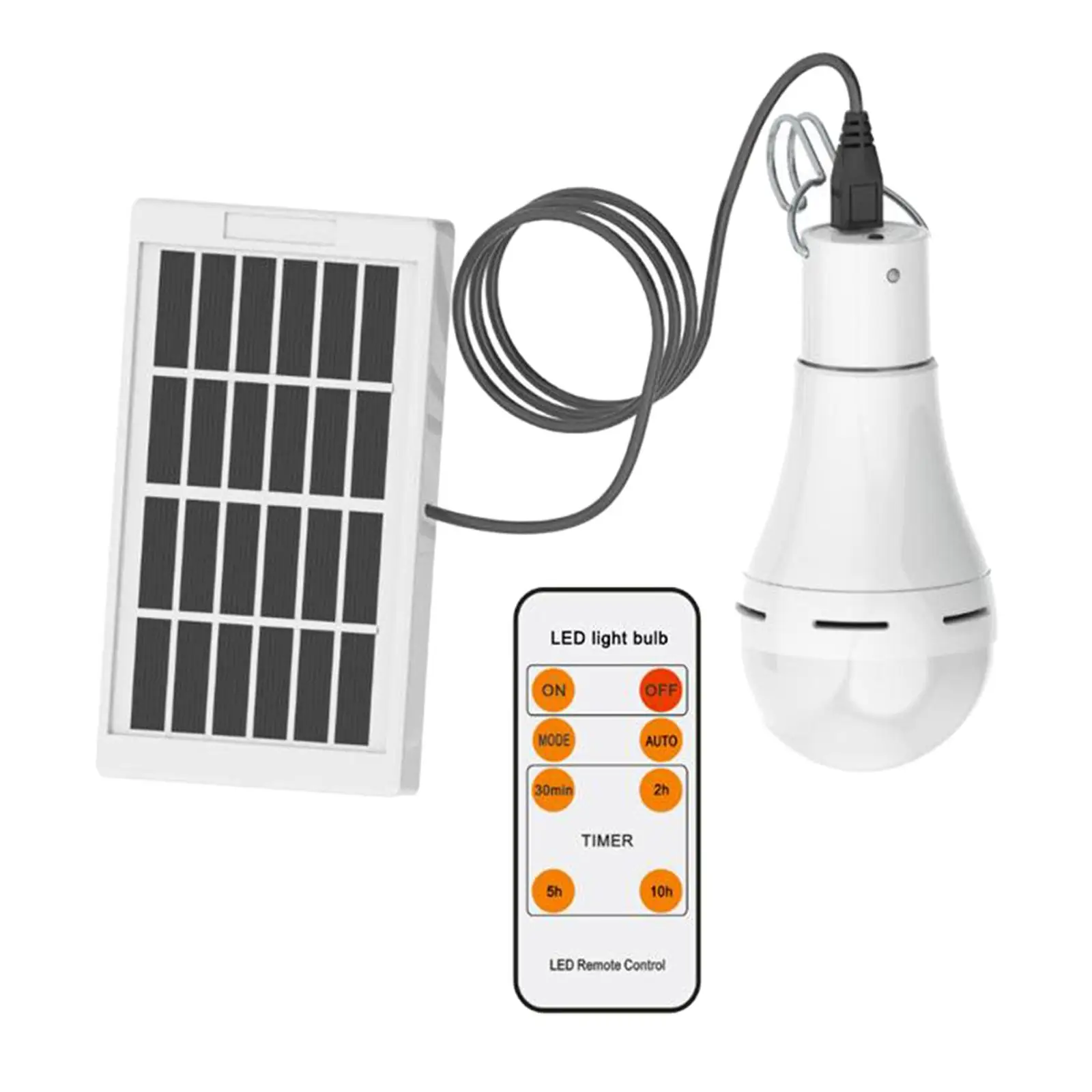 Solar Powered Shed Light Bulb Portable Hang Up 9W Lamp Chicken Coop Lighting
