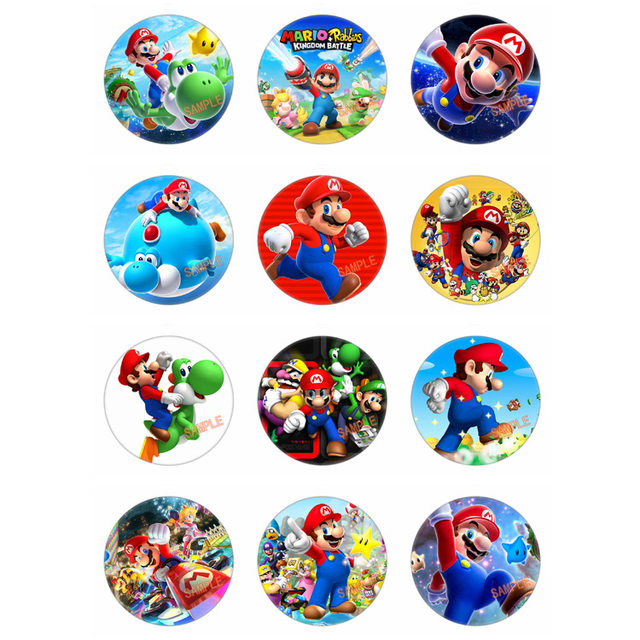 10 Spille Zaino Scuola Mario Bros Pins Badge Buttons