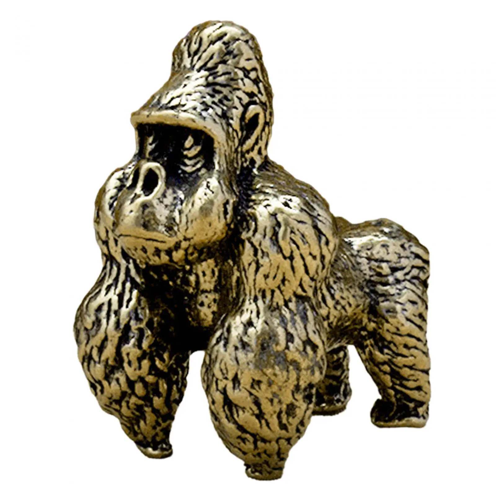 Mini Gorilla Sculpture Home Decor Simple Small Animal Statue Modern Brass Gorilla Ornament for Home Shelf Tea Room Bedroom Desk