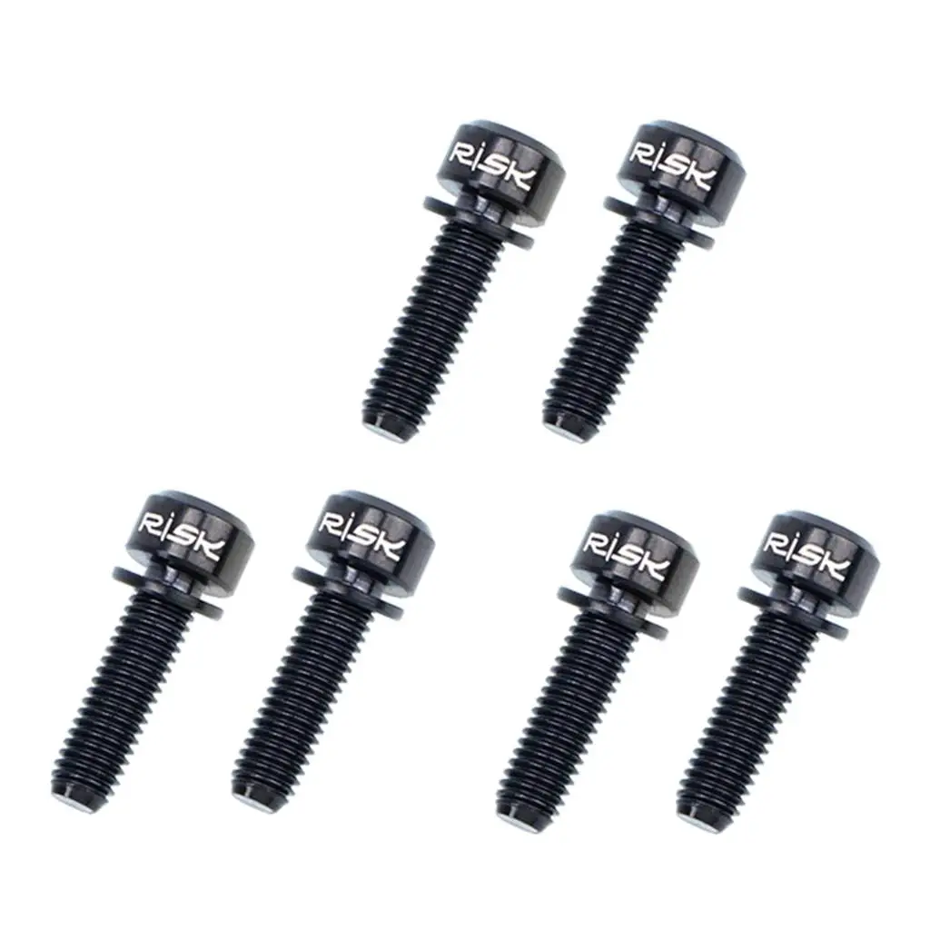 6 Pieces Fixed Gear Bicycle Handlebar Stem Screw Bolt Tapered Head Bolt Screw with Washer -  Various Colors & Size