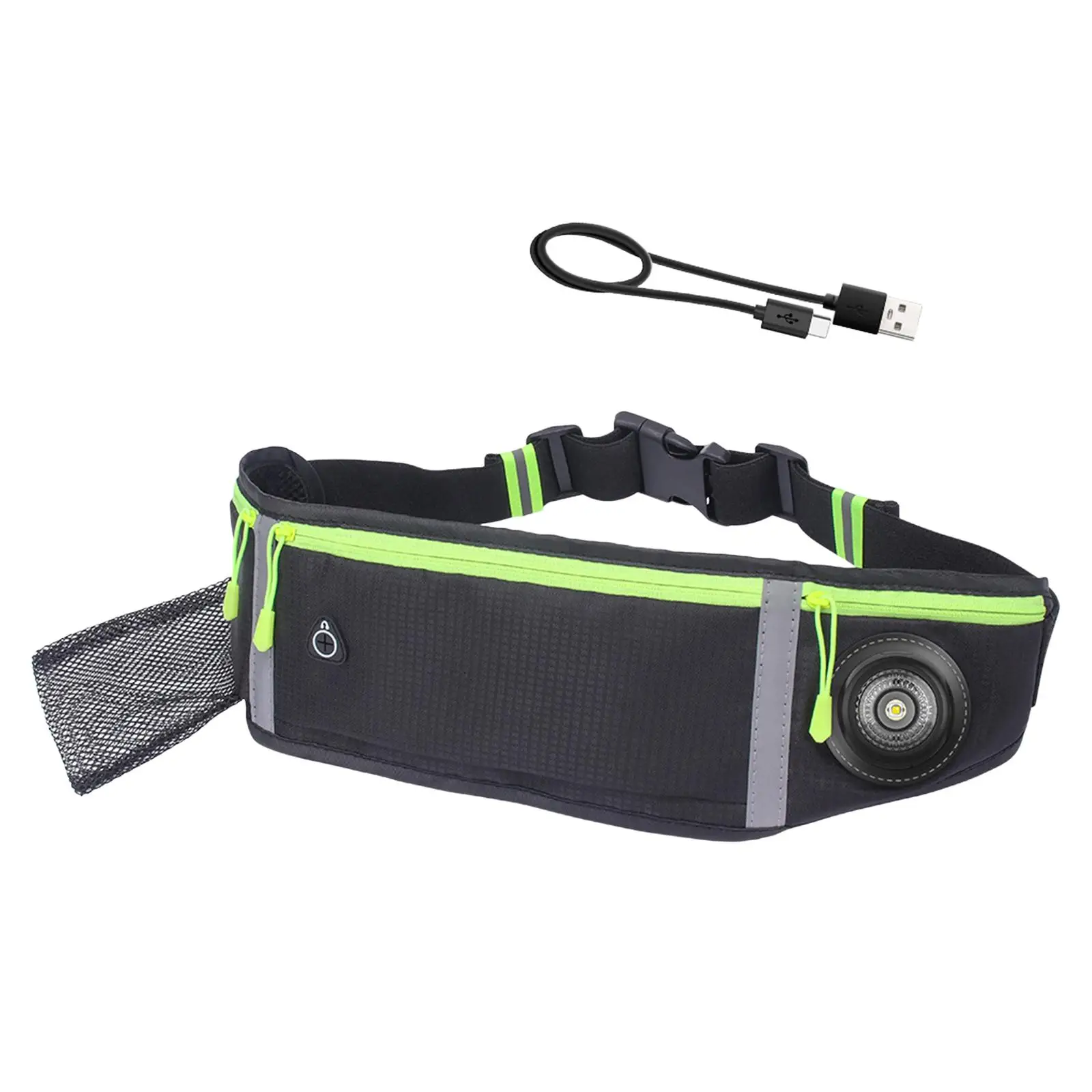 Casual Waist Belts Pouch LED Lights USB Charging for Running Exercise Hiking