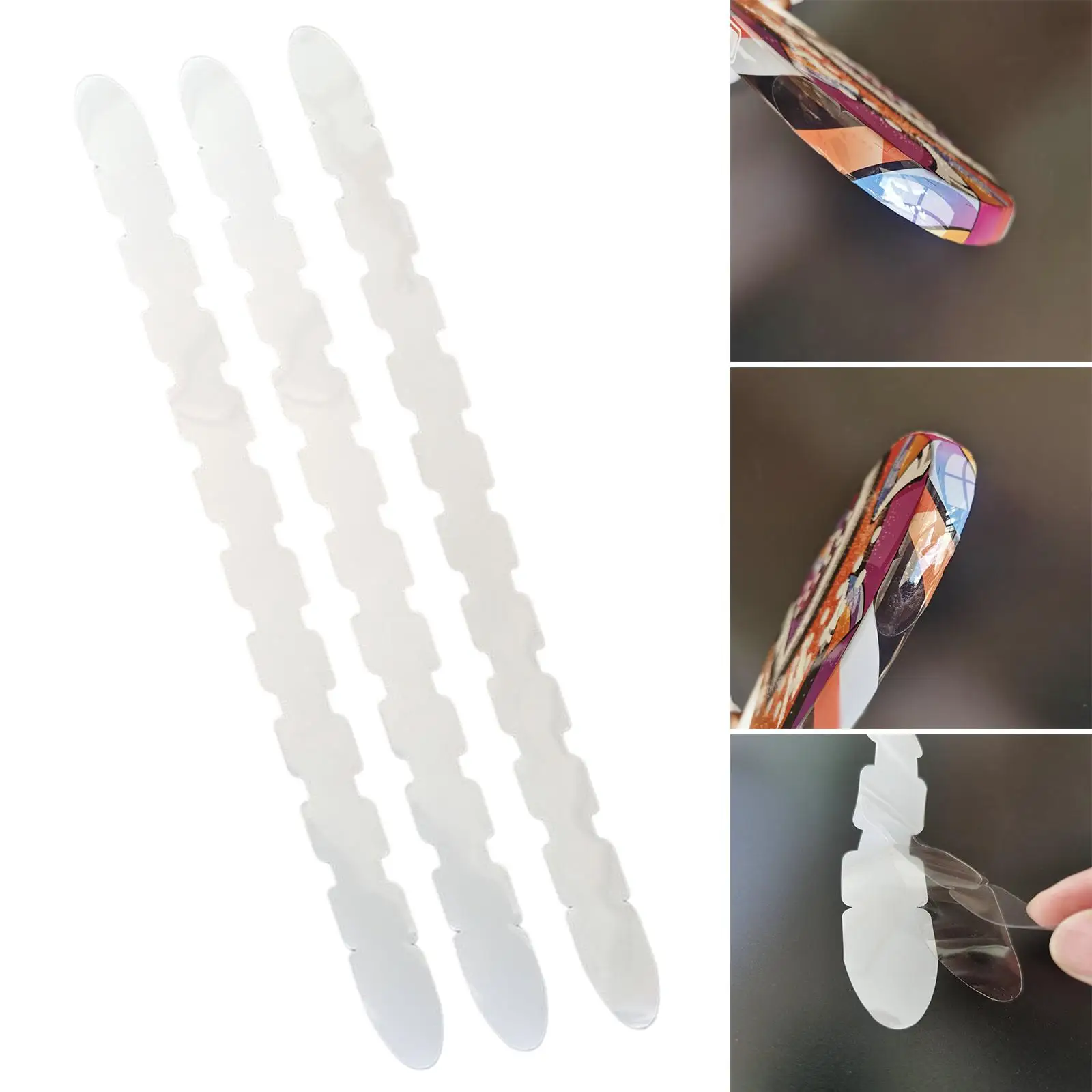 3 Pieces  Racket Head Protection Tape Sticker 34cm X 2.2cm Clear