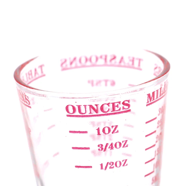 DS. DISTINCTIVE STYLE 30/60/120 Milliliter Measuring Cup 2 Pieces Shot  Glass Measuring Cup with 4 Kinds of Measuring Scale for Small Amount Liquid