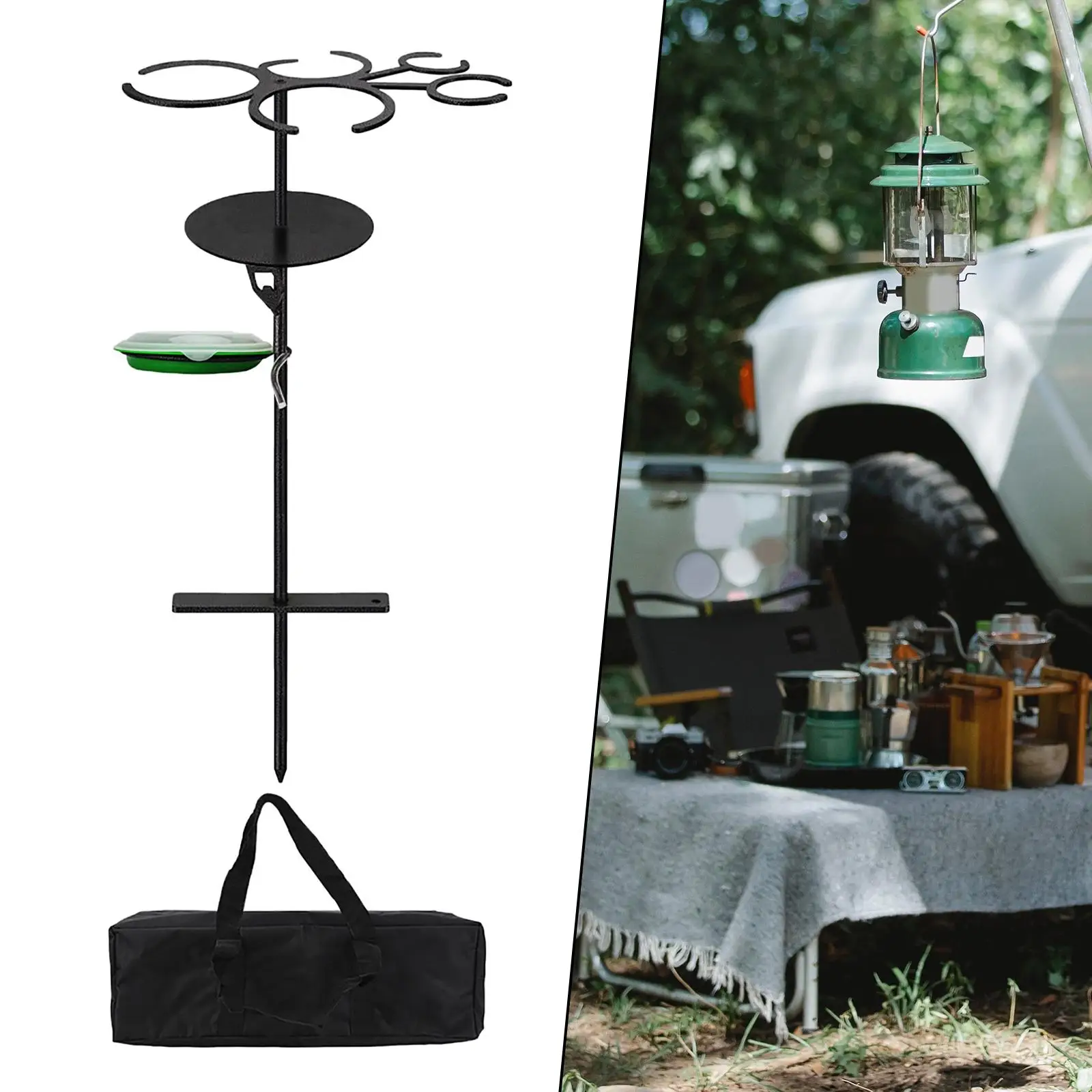 Portable Outdoor Wine Table, Easy to Carry Durable Folding Bottles Rack Stand Glass Holder for Sand and Grass Trip Snack Lovers