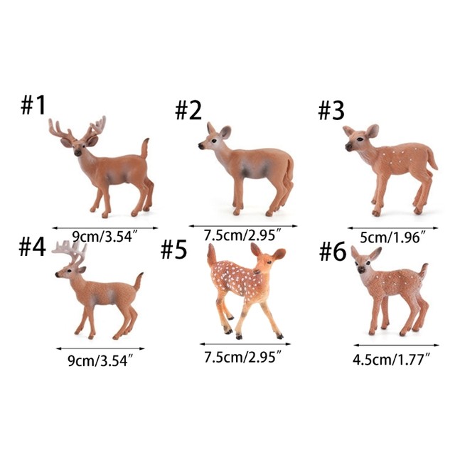 14 Stück Miniatur Hirsch Figuren Weihnachten – 4,5 Cm, PVC, Für Kuchen-Deko & Spielzeug