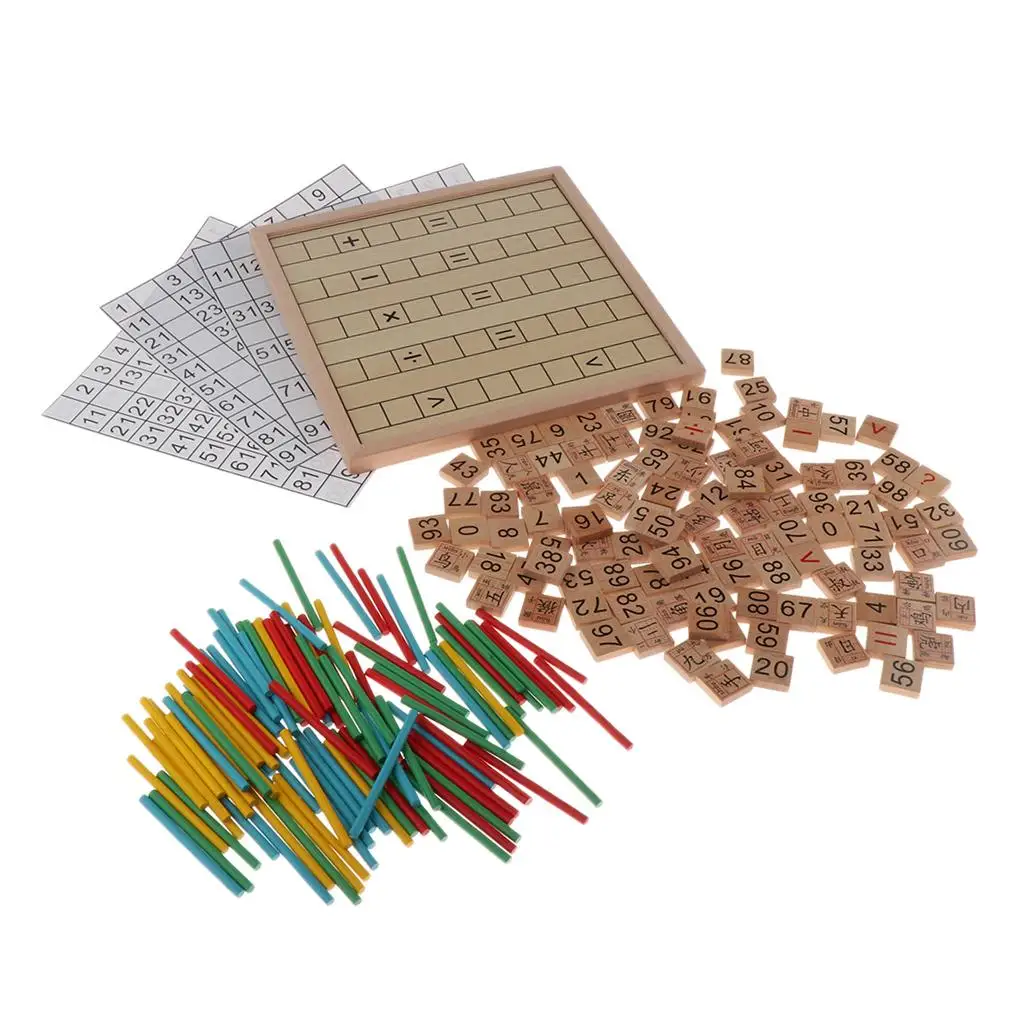 1-100 Counting Sticks Plate Toy Hundred Chinese Characters  Baby