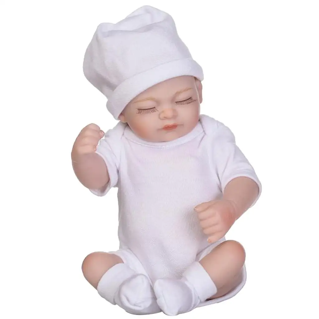10inch Simulation Vinyl Reborn Doll Newborn Baby Pregnant Learning Toy Gift White