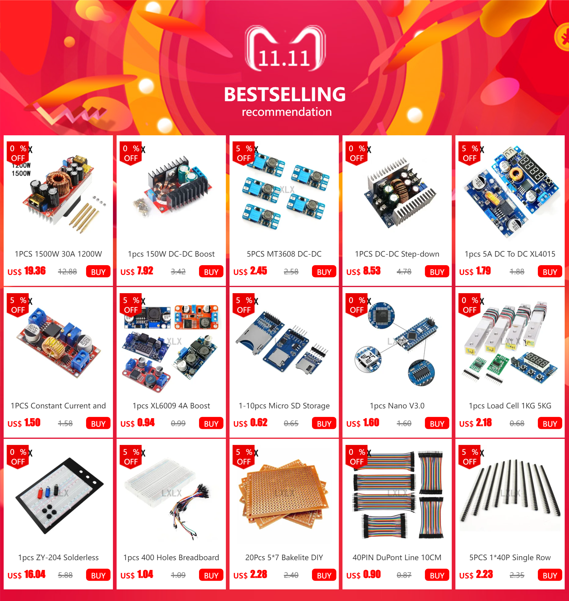 Solderless Test Circuit Board, Tie-ponto, macho para