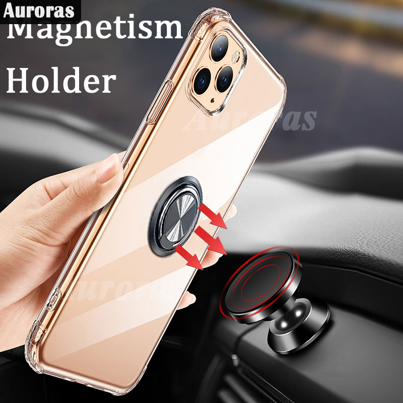 Auroras For Redmi 10A Case Anti-fall Clear Case Shockproof With Ring Soft Cover For Redmi 10C Clear Phone Case