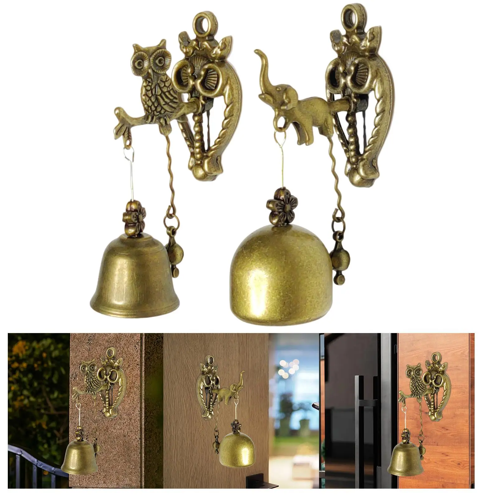 Antique Style Shopkeepers Door Bell Figure Classic Style Entry Door Chime for Cafe Farmhouse Anniversary Restaurant Villa