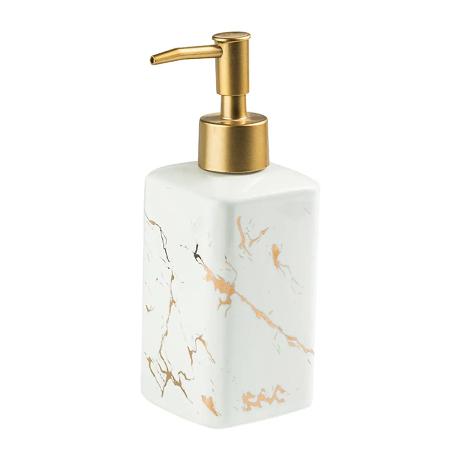 Soap Dispenser Manual Pump Elegent Refillable Marble Pattern Liquid Soap Lotion Dispenser for Bathroom Home Kitchen Decoration