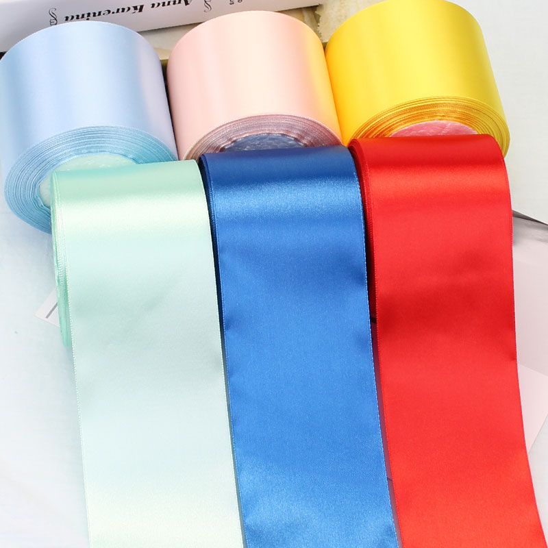 Description Picture 5 of item25 yards/roll 75mm Single Face Satin Ribbon Webbing Decoration Gift Christmas Ribbons Table and chair backrest decoration bow