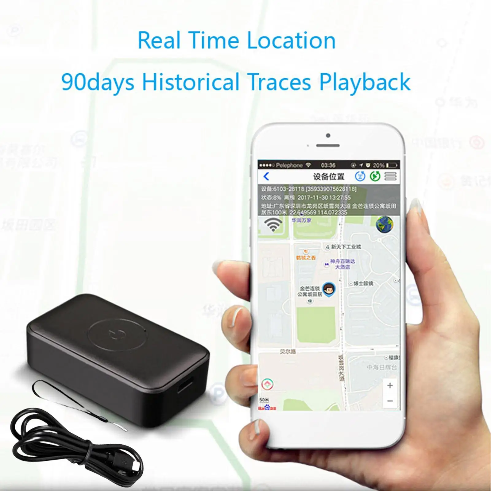   Playback Voice Recording SOS Call GPS    lbs App Tum-on /   Device  Trucks Car