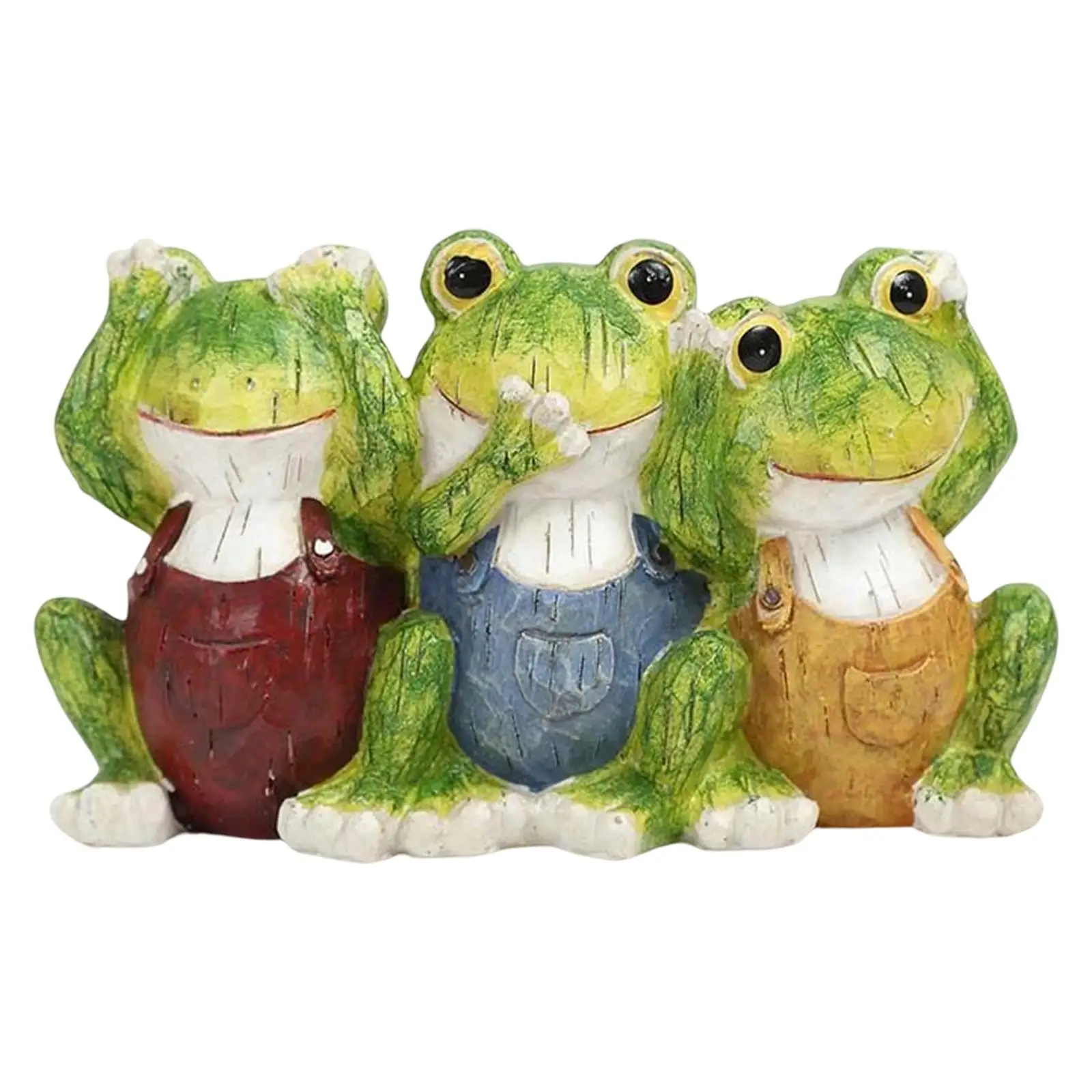 Statue Art Crafts Three Frogs Figurine for Office Decor Porch